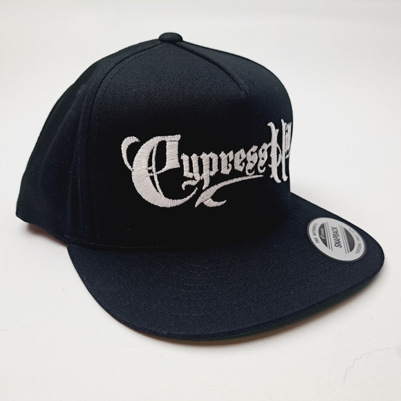 Cypress Hill Flat Bill Embroidered Snapback Cap Hat Yupoong Black - Picture 3 of 5